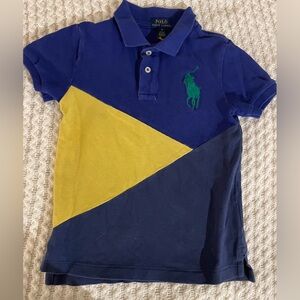 Polo by Ralph Lauren Kids Tri-Color Polo Shirt - Navy, Yellow, Green